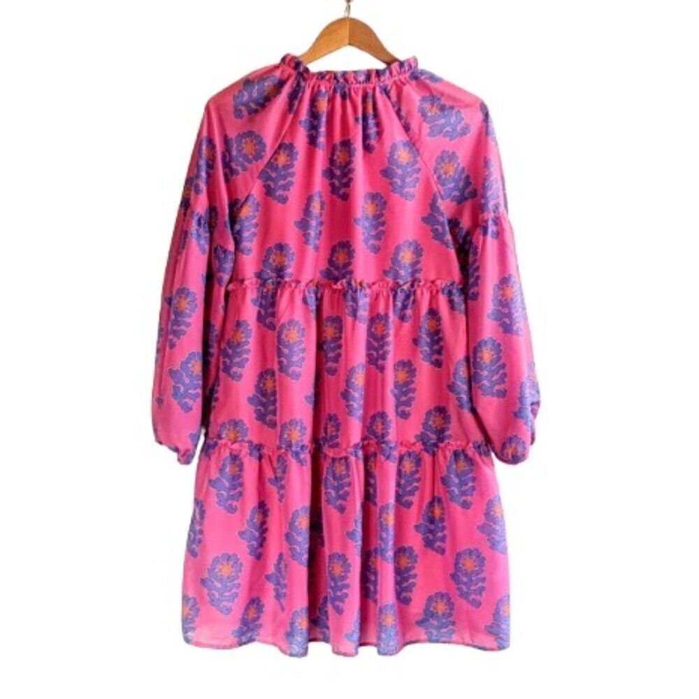 J. Marie Pink Blue The Piper Floral Babydoll Dress - Picture 3 of 5